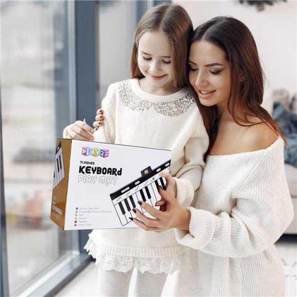 Floor Piano Mat for Toddlers 71" - 24 Keys Piano Play Mat - Keyboard Playmat - Picture 2 of 7